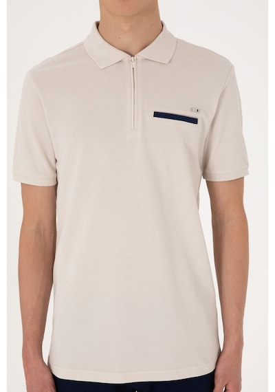 U.S. Polo Assn. Erkek Regular Fit Fermuarlı Taş Tişört 50306788-VR049 U.S. Polo Assn. Erkek Regular Fit Fermuarlı Taş Tişört 50306788-VR049
