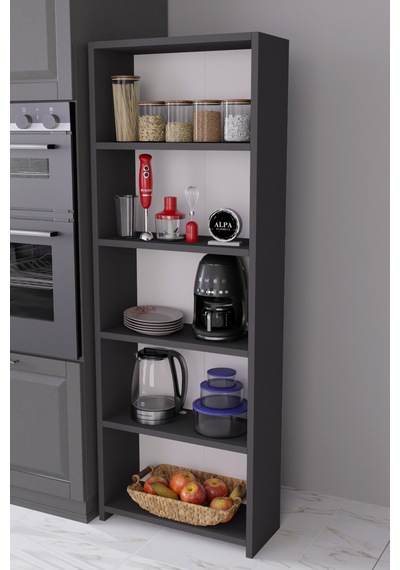 5 Raflı Mutfak Rafı 150 Cm Kiler Rafı, Kahve Köşesi Organizer Ve Çok Amaçlı Raf,mutfak Dolabı Antrasit 5 Raflı Mutfak Rafı 150 Cm Kiler Rafı, Kahve Köşesi Organizer Ve Çok Amaçlı Raf,mutfak Dolabı Antrasit