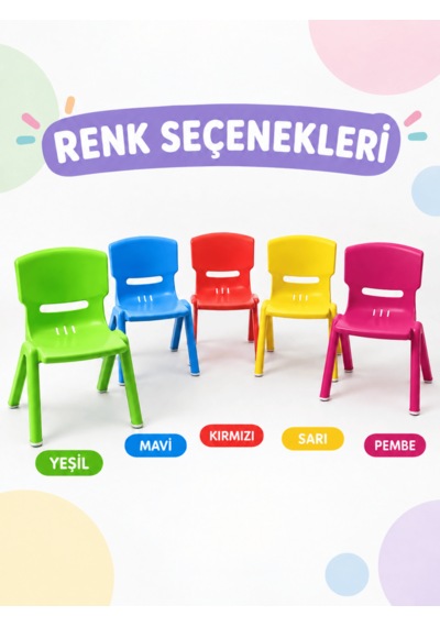 Beylini Çocuk Sandalyesi Anaokulu Kreş Kurs Mini Tabure Dayanıklı Rahat Plastik Yeşil