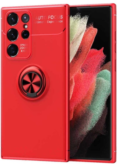 Galaxy S22 Ultra Kılıf Zore Ravel Silikon Kapak Kırmızı