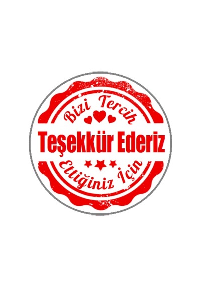 Bizi Tercih Ettiğiniz Için Teşekkür Ederiz Sticker 100 Adet