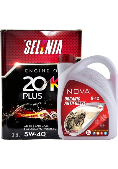 Petronas Selenia Wr 5W-40 Sentetik Motor Yağı 3.2 L + Kırmızı Antifriz 3 L