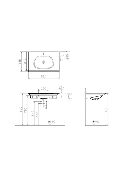 VitrA Frame 5708B403-0001 Etajerli Lavabo. 80 CM. Beyaz