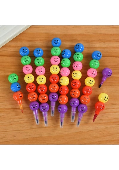 4'lü Emojili Yumurtlayan Boya Kalemi Seti Çok Renkli