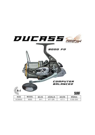 Portfish Ducass 8000 Fd Jig Olta Makinası 8+1 Bb