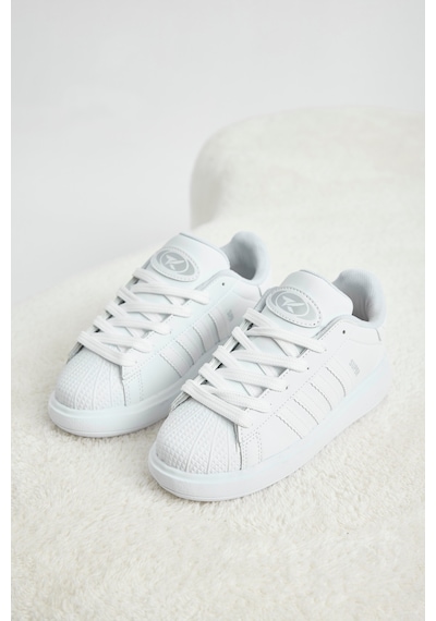 Tonny Black Rahat Kalıp Nefes Alabilen Bağcıklı Sneaker Çocuk Unisex Beyaz Sneaker Tbtmkd070