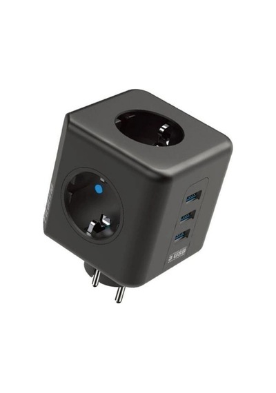 Isıya Dayanıklı Termal Akım Korumalı Ve Çocuk Korumalı 3 Priz Girişli 3 Usb Girişli Küp Priz 5468