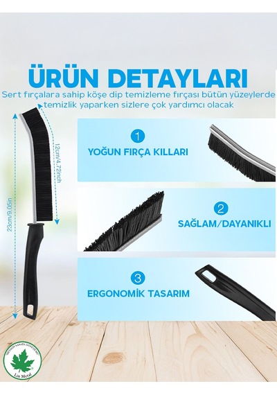Çok Amaçlı Multi İnce Temizlik Fırçası Derz Arası Banyo Mutfak Lavabo Detay Temizleme Fırçası 2 Adet