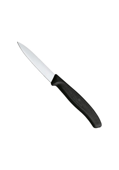 Victorinox 8 CM Soyma Bıçağı Sivri Siyah