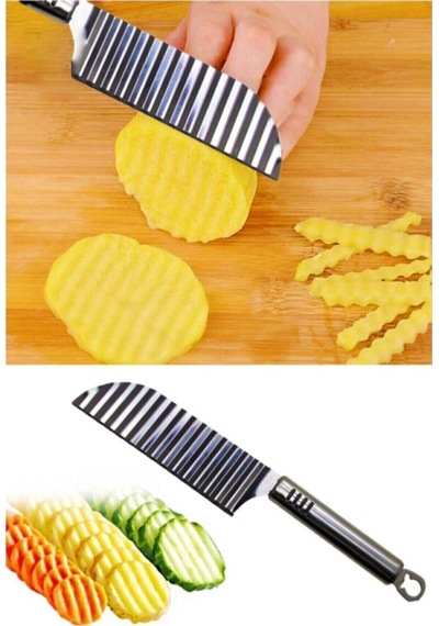 Şekilii Patates Dilimliyici Bıçak 1 Adet Çelik Çok Renkli Diğer