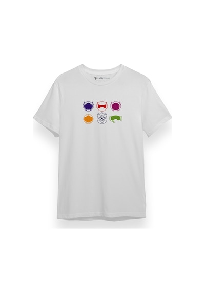 Big Hero 6 Icons Beyaz Kısa Kol Erkek Tshirt 001