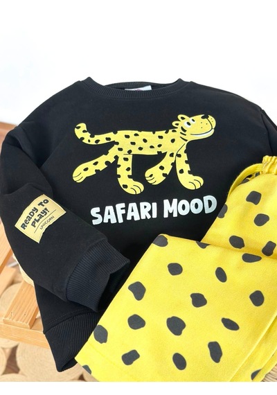 Elzo Collection Erkek Çocuk Safari Mood Yazılı Figür Detaylı Sweatshirt Gabardin Denim Kot Pantolon Alt Üst Takım Çok Renkli Elzo Collection Erkek Çocuk Safari Mood Yazılı Figür Detaylı Sweatshirt Gabardin Denim Kot Pantolon Alt Üst Takım Çok Renkli