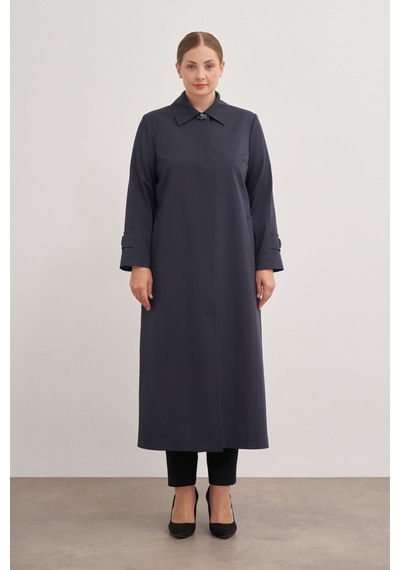 Aker 24aw07647112 Büyük Beden Trençkot 24aw07647112 014 Lacivert Lacivert