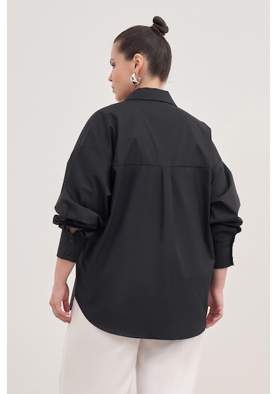 Basic Poplin Gömlek Siyah