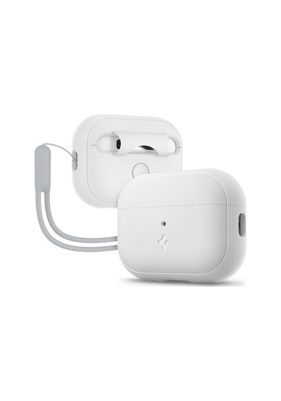 Airpods Pro 2/1 İle Uyumlu Kılıf Silicone Fit + Strap White - Acs05811
