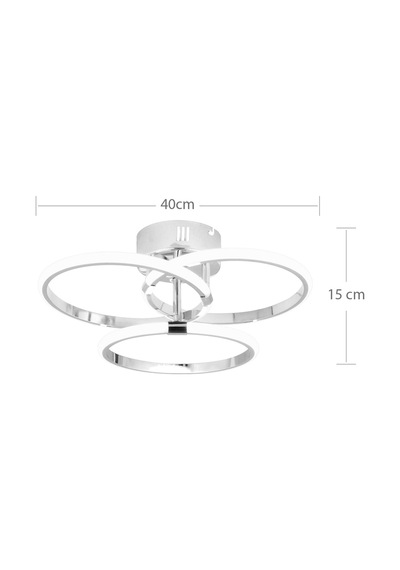 Pl 07 3 Model Krom 3 Renkli Salon Ve Oturma Odası İçin İdeal Alüminyum Avize, 40x15 Krom