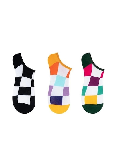 The Socks Company 163p 3 Çift Desenli Kadın Görünmez Çorap Çok Renkli