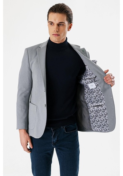 İmza Gri Desenli Mono Yaka Astarlı Çift Yırtmaç 6 Drop Slim Fit Dar Kesim Klasik Ceket 1002240150-gri Gri İmza Gri Desenli Mono Yaka Astarlı Çift Yırtmaç 6 Drop Slim Fit Dar Kesim Klasik Ceket 1002240150-gri Gri