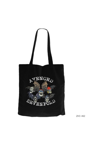 Avenged Sevenfold Skulls Siyah Kanvas Bez Çanta Siyah