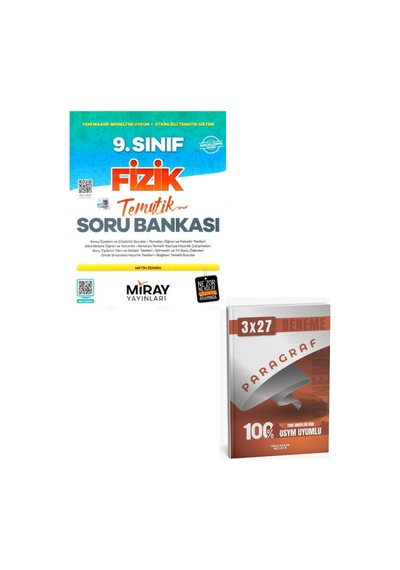 Miray 2027 9. Sınıf Fizik Maarif Model Tematik Soru Bankası+ Anla Kazan Paragraf