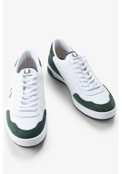 Fred Perry B1325 Leather Suede Erkek Günlük Ayakkabı Beyaz - Yeşil
