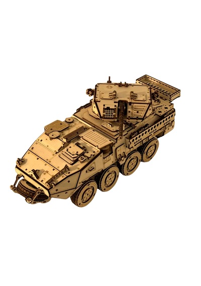 Zırhlı Muharebe Aracı Ahşap Maket Seti Dıy 3d Puzzle M1296 Tank Koleksiyoner Modeli 760 Parça