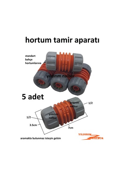 Bahçe Sulama Hortum Tamir Adaptörü 1/2 Hortum Ekleme Bahçe Hortum