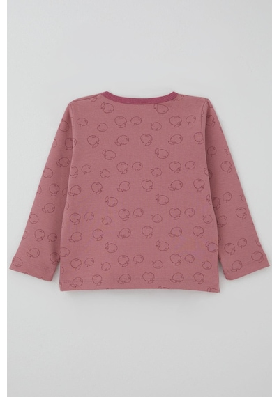 Breeze Kız Bebek Pijama Takımı Elma Desenli 9 Ay-3 Yaş, Gülkurusu Gülkurusu