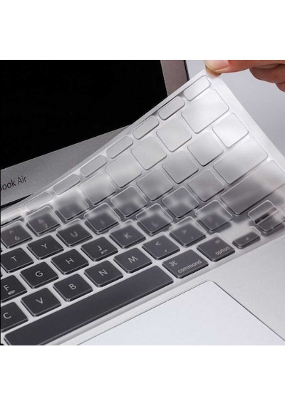 Apple Uyumlu MacBook 13.3' Air A1932 Klavye Koruyucu Şeffaf Silikon Ped 001