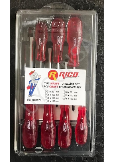 Rico 7 Parça Craft Şeffaf Tornavida Seti Kraft