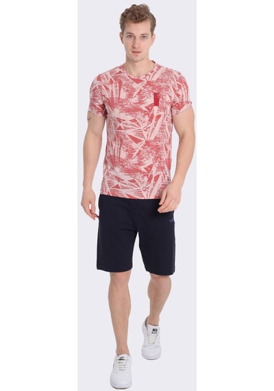 Maraton Sportswear Regular Erkek Bisiklet Yaka Kısa Kol Beach Gülmelanj T-Shirt 20927-Gülmelanj