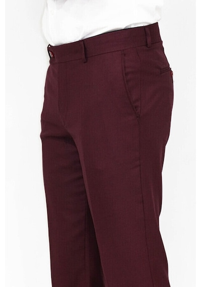 Wessi Slim Fit Desensiz Kumaş Bordo Erkek Pantolon Bordo