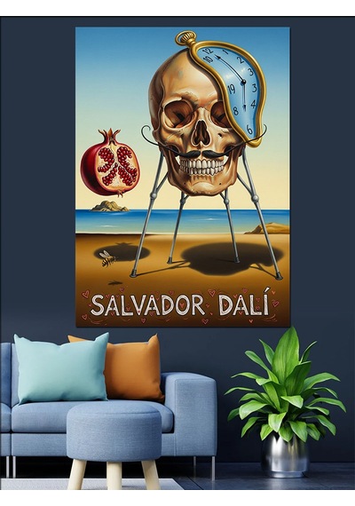Ahşap Tablo Salvador Dali Kuru Kafa