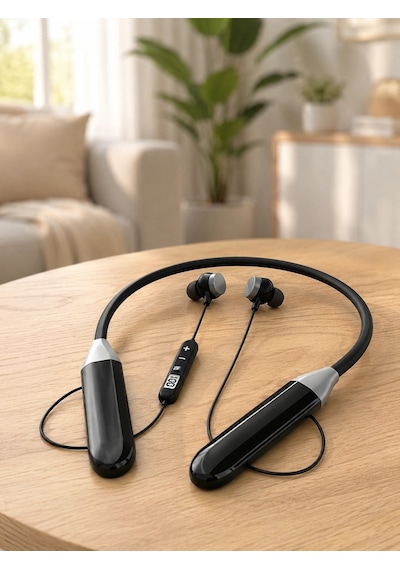 Kablosuz Bluetooth Boyun Kulaklığı Mikrofonlu Müzik Dinleme Çağrı Cevaplama Ses Kontrollü Kulak İçi Kulaklık