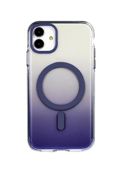 Techaks Apple Uyumlu iPhone 14 Pro Max Kılıf M-safe Şarj Özellikli Transparan Renk Geçişli Tchs Toros Kapak - Mor Mor