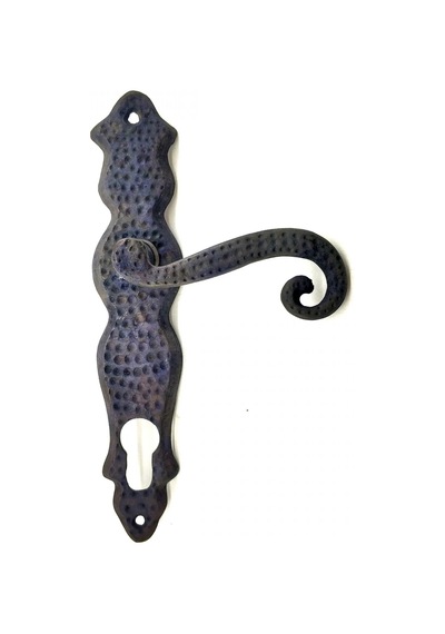 Hubrendy Çer Antika Tarz Dekoratif Pirinç Ferforje Oda Kapı Kolu - 210x43 Mm, Oksit