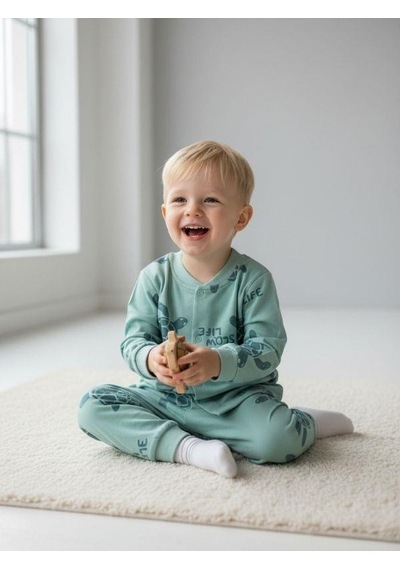 Zekids Erkek Çocuk Kaplumbağa Desenli Pamuklu Pijama Takımı 6-9 Ay 6 Yaş Aralığı -16846 Mint Zekids Erkek Çocuk Kaplumbağa Desenli Pamuklu Pijama Takımı 6-9 Ay 6 Yaş Aralığı -16846 Mint