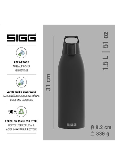 Yalıtımlı İçecek Şişesi Termos Shield Therm One Black Gazlı İçecekler Sızdırmaz Bulaşık Makinesinde Yıkanabilir Bpa İçermez %90 Geri Dönüştürülmüş Paslanmaz Çelik Siyah 1,5 L Çok Renkli Yalıtımlı İçecek Şişesi Termos Shield Therm One Black Gazlı İçecekler Sızdırmaz Bulaşık Makinesinde Yıkanabilir Bpa İçermez %90 Geri Dönüştürülmüş Paslanmaz Çelik Siyah 1,5 L Çok Renkli