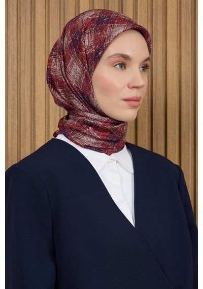 Aker İpek Eşarp - 2026 İlkbahar-yaz - 9119701-311 - Sura - Retro Ekose Desen 311 Çok Renkli 311 Çok Renkli
