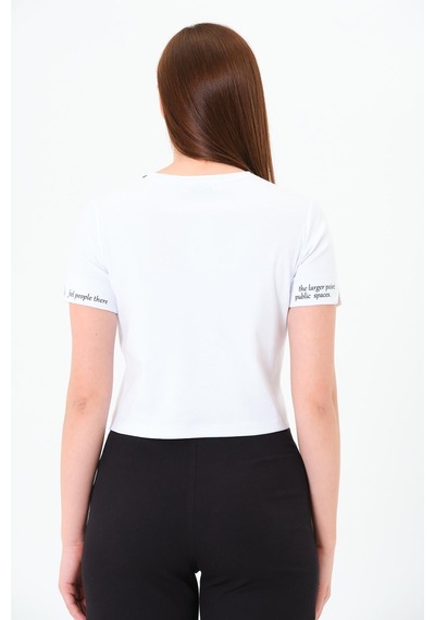 Sortie Collection Karyoka Dikişli Tshirt Beyaz