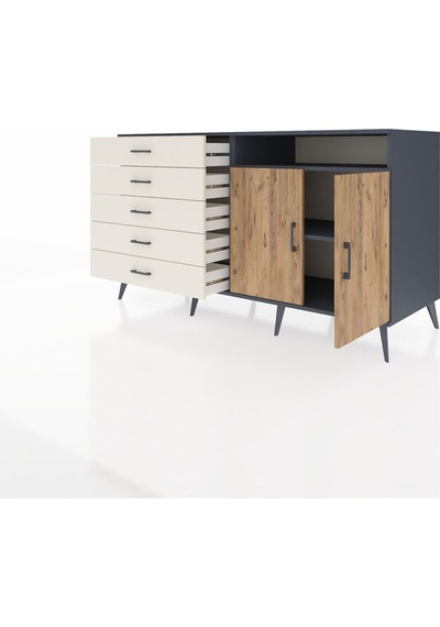 Kronos Konsol 2 Raflı 5 Çekmeceli 2 Kapaklı 176x59x99 Antrasit-ça Antrasit-çam/aytaşı Kronos Konsol 2 Raflı 5 Çekmeceli 2 Kapaklı 176x59x99 Antrasit-ça Antrasit-çam/aytaşı