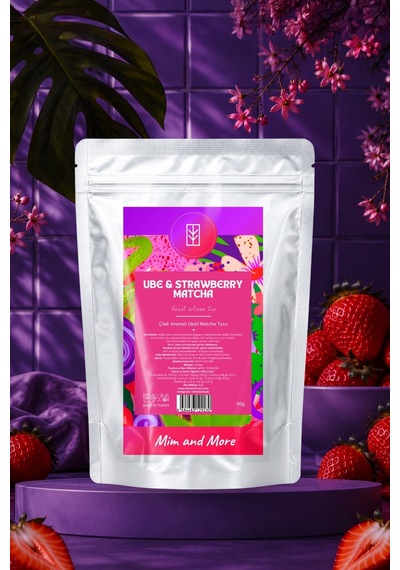 Ube Strawberry Matcha - Çilekli Superfood Ube Matcha Tozu 50 G