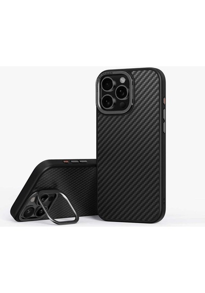 Apple Uyumlu iPhone 16 Pro Max Kılıf Keva Max Serisi Armaid Fiber Standlı Magsafe Özellikli Magclick Premium