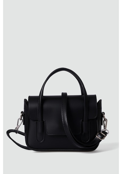 Shule Bags Dimple Retro El Ve Çapraz Çanta Siyah Siyah