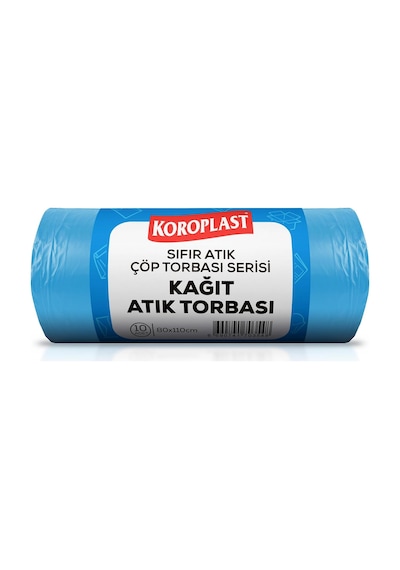 Kağıt Atıklar Çöp Torbası 10'lu 80 110 Cm, Yırtılmaz, Geniş Kapasite, Çift Katlı, Geri Dönüştürülebilir