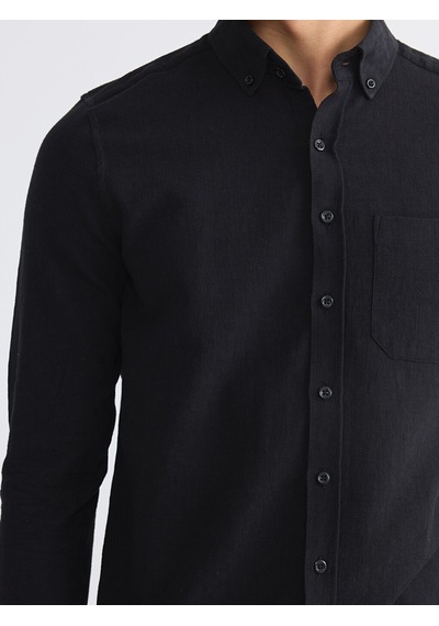 Lcwaıkıkı Classic Siyah Regular Fit Armürlü Erkek Gömlek Lcwaıkıkı Classic Siyah Regular Fit Armürlü Erkek Gömlek