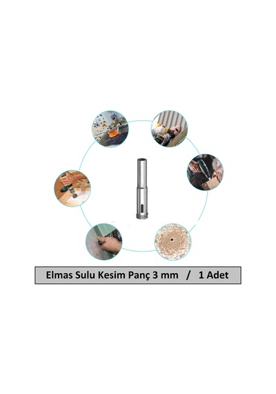 Venoa Cam Mermer Granit Fayans Delici Panç Seti Sulu Kesim 3 Mm