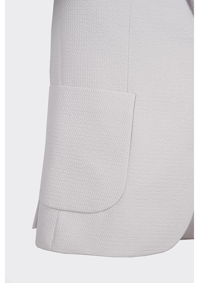 Gri Casual Slim Fit Bi-stretch Ceket Gri
