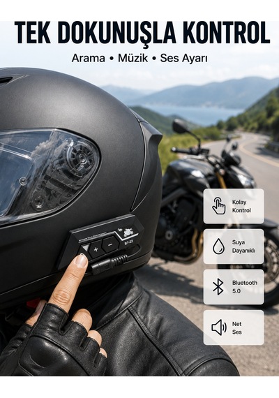 Motosiklet Sürüşleri İçin Bt22 Kask Bluetooth Kulaklık Mikrofonlu Yeni Nesil - Lisinya