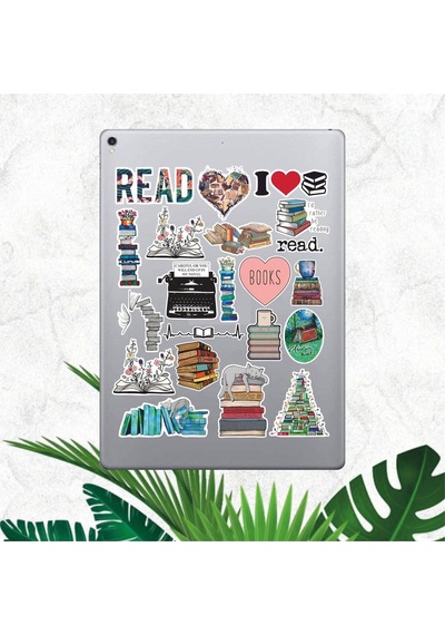 Kitap Okumak Temalı Sticker Seti Bullet Journal Sticker Defter Çıkartma Scrapbook Diğer